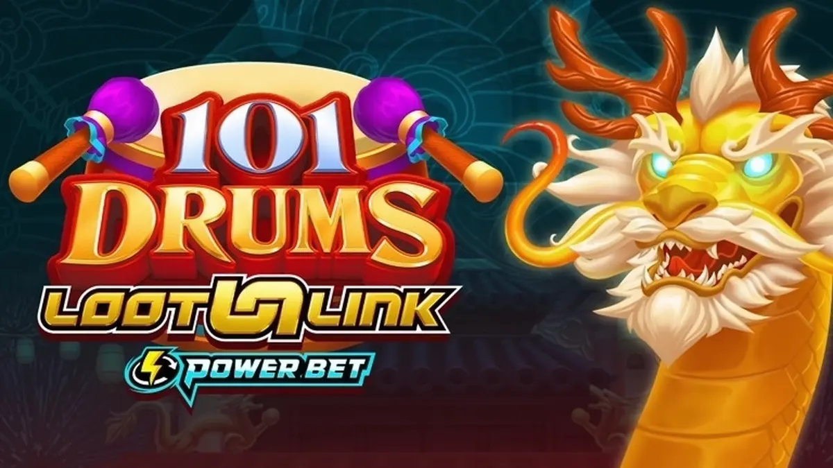 Tampilan visual slot 101 Drums dengan desain lima gulungan yang menarik